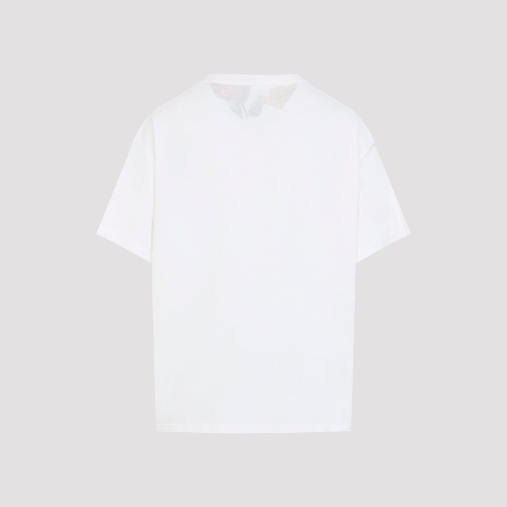 Floral Print T-Shirt White Cotton