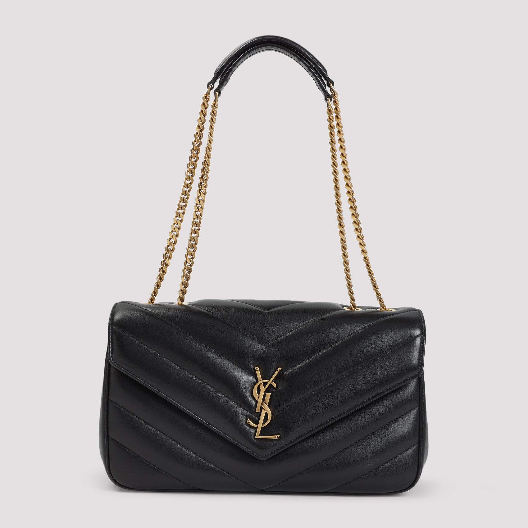 Loulou M Matelassé Leather Shoulder Bag Black Matelasse`