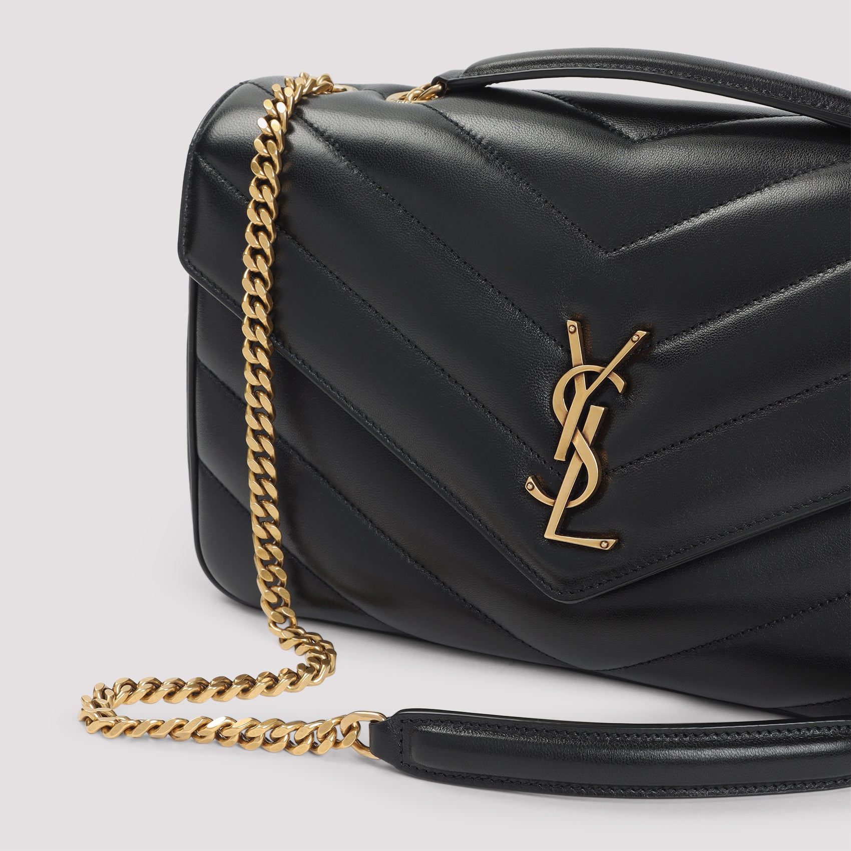 Loulou M Matelassé Leather Shoulder Bag Black Matelasse`