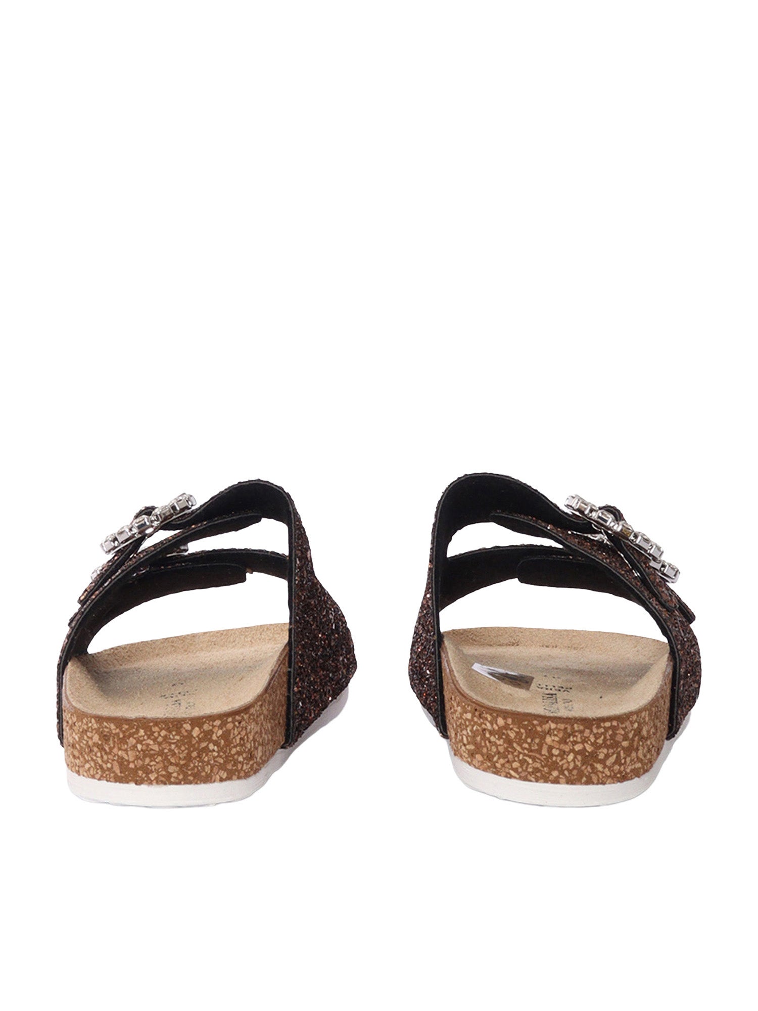 GLITTER SANDALS Brown Polyurethane Cotton Acrylic
