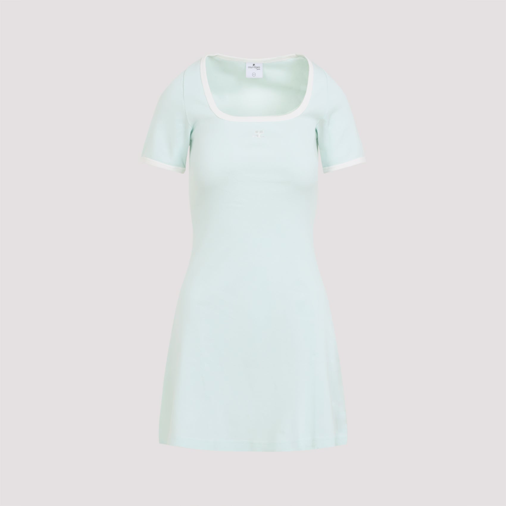 Contrast Dress Blue Cotton