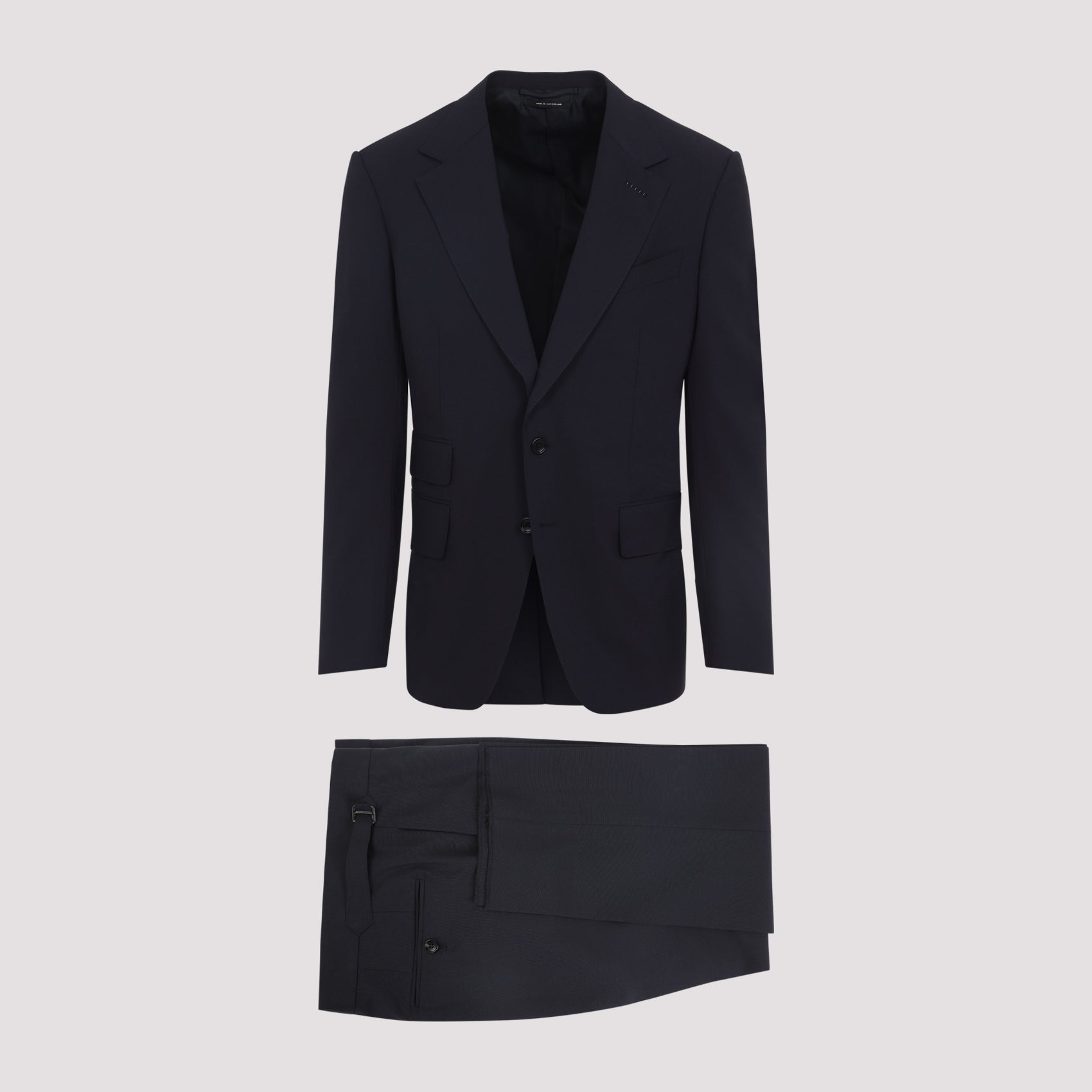 Wool Suit Blue Spandex