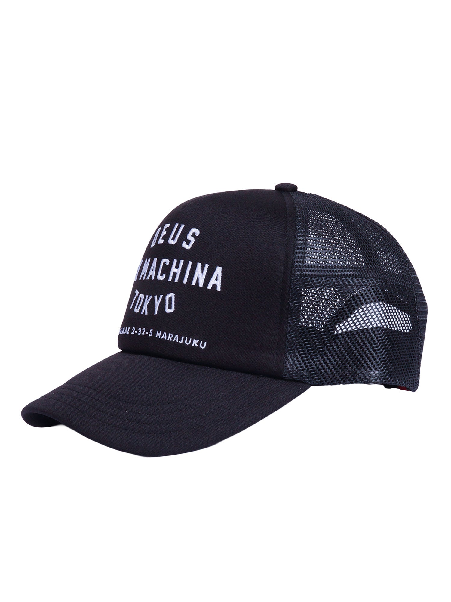 Harajuku Address Trucker Black Polyester Lining Cotton Hat