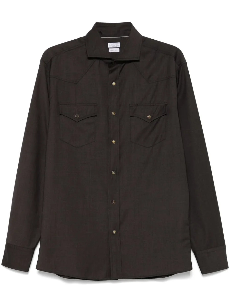 Brunello Cucinelli Virgin Wool 100% shirt in black