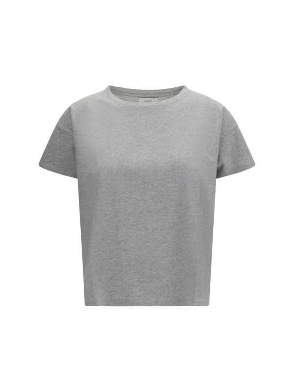 Basiluzzo Lds Boxy Fit T-Shirt Grey Melange Cotton T-shirts