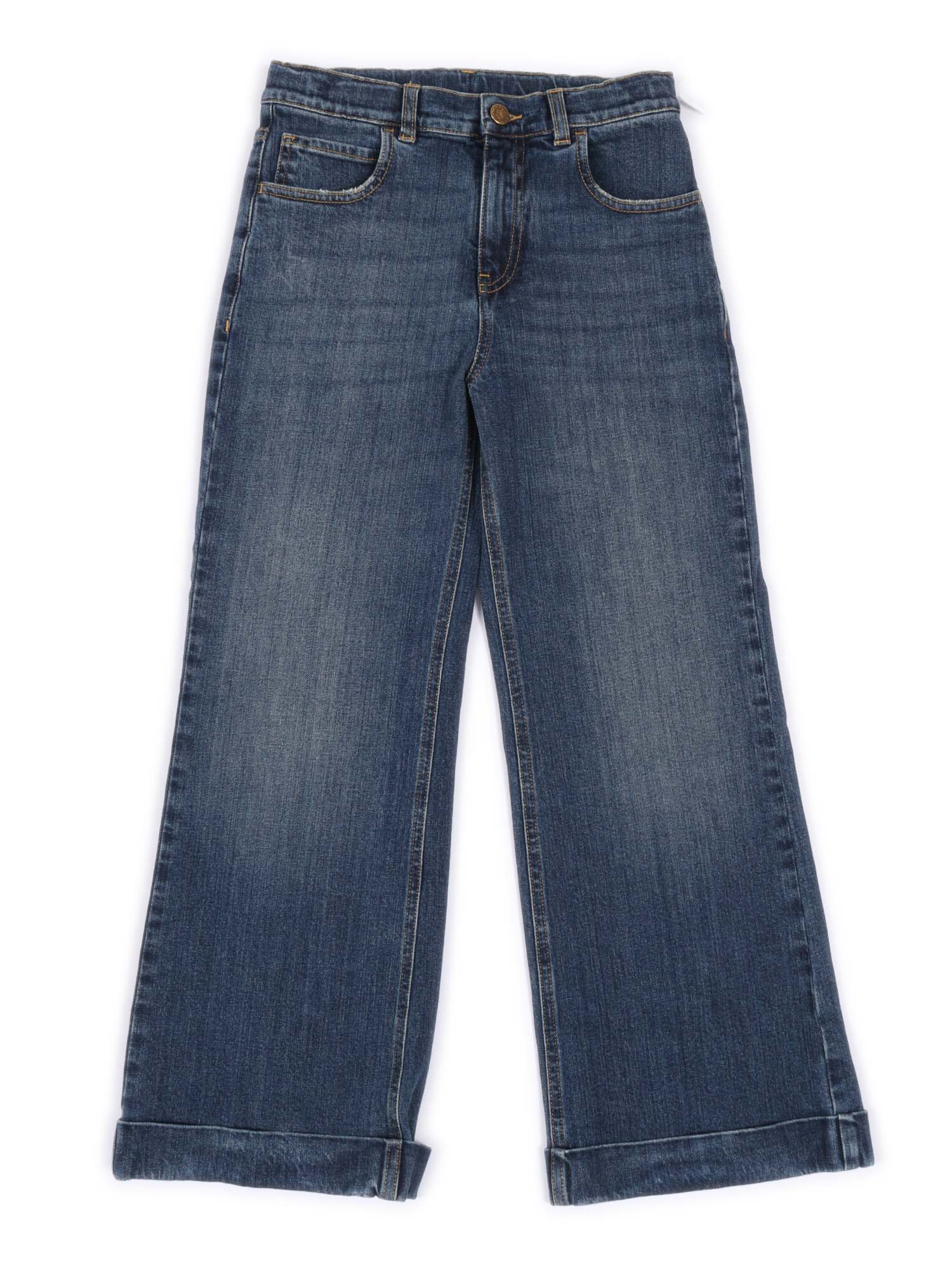 Journey Girls Bootcut Medium Washed Blue Denim With Contratst Stitching And Embroidery Jean