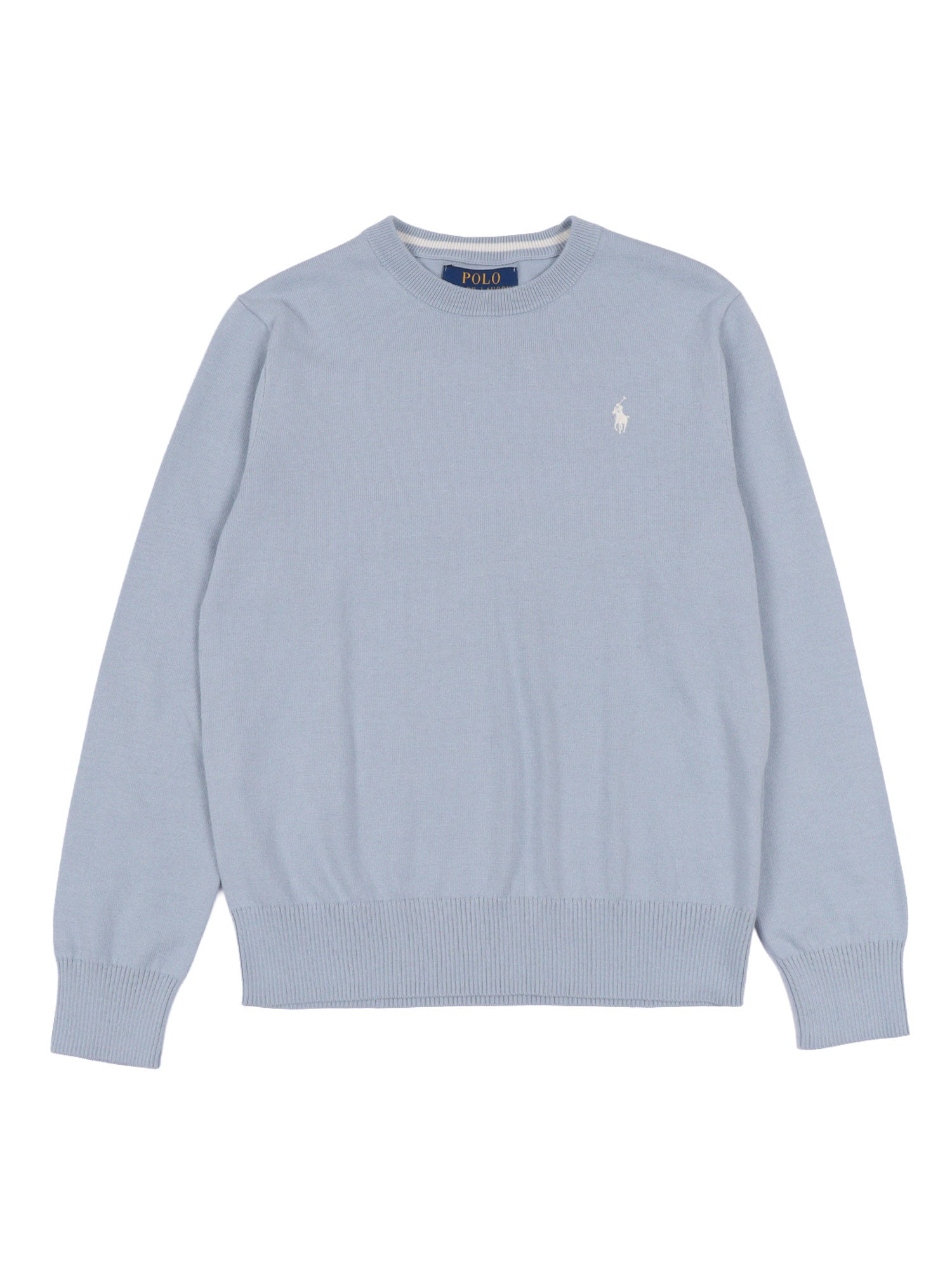 LS CN-TOPS-SWEATER Light Blue Cotton Crewneck