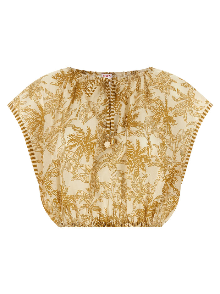 Crocodile top Beige Cotton Beachwear