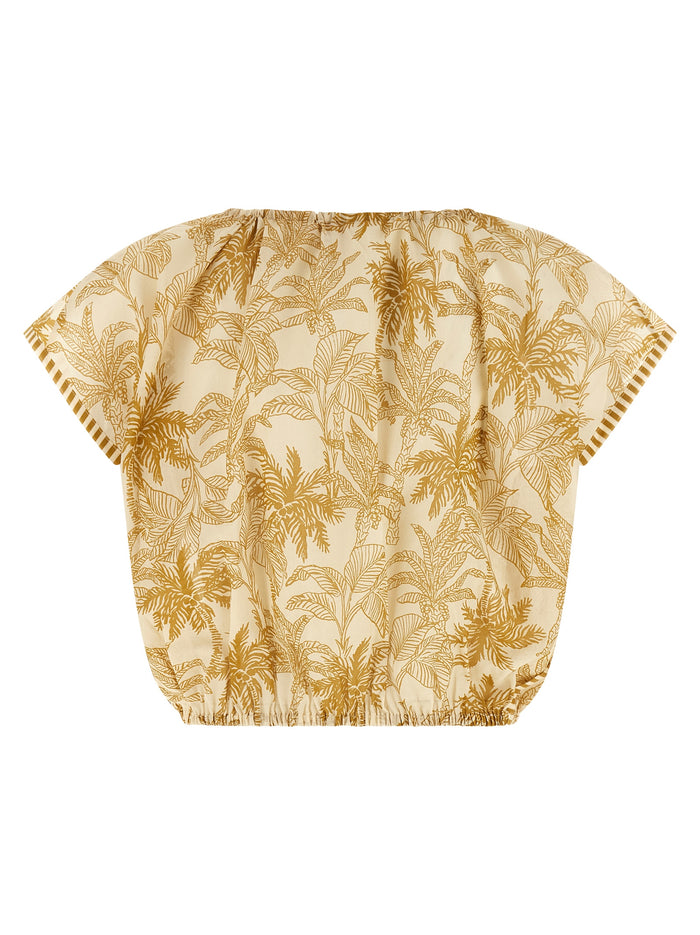 Crocodile top Beige Cotton Beachwear