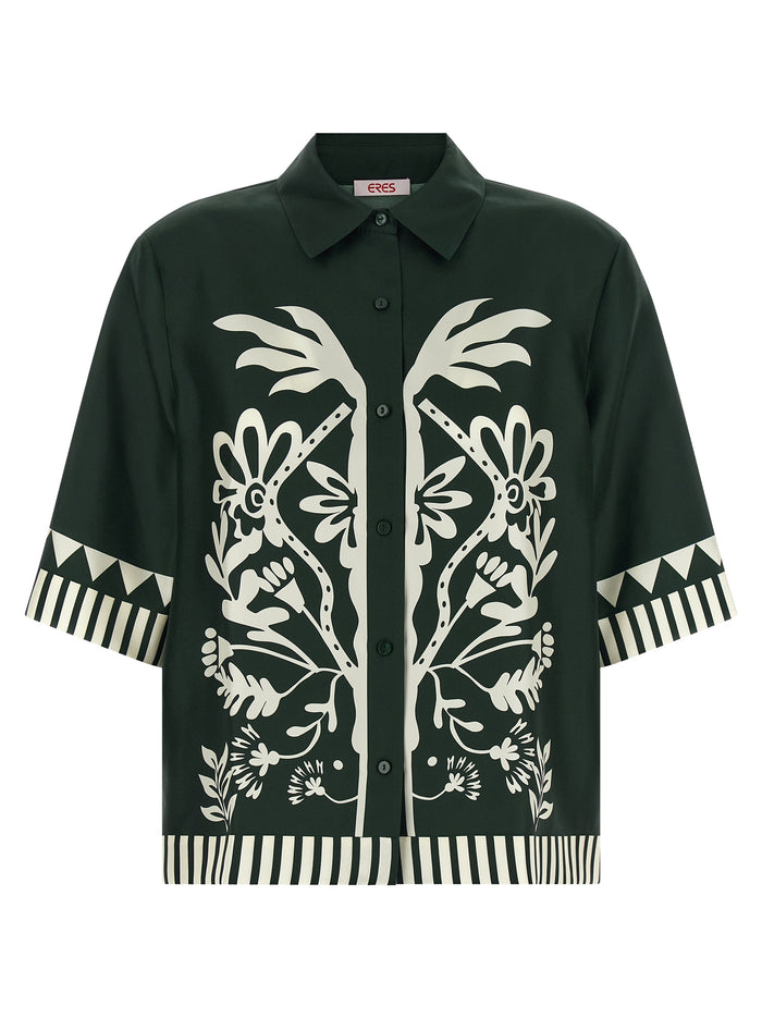 Émeraude shirt Green Silk Shirt, Blouse