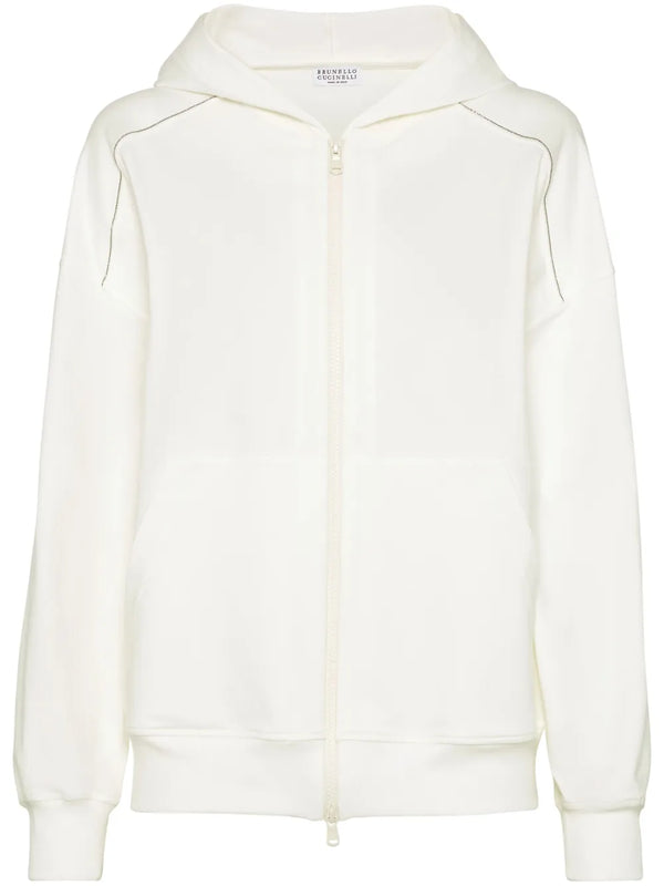 Brunello Cucinelli Cotton 98% hoodie in white