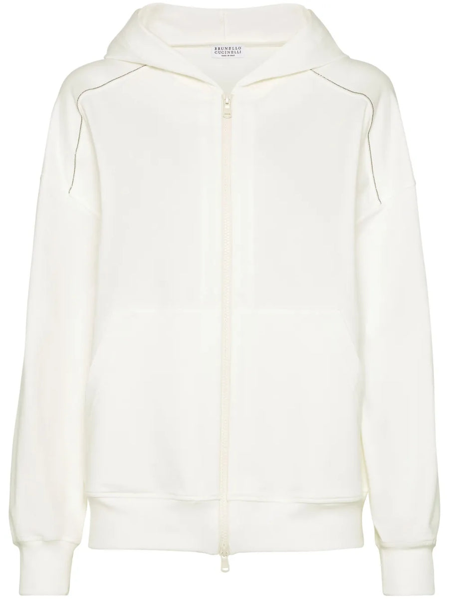 Brunello Cucinelli Cotton 98% hoodie in white
