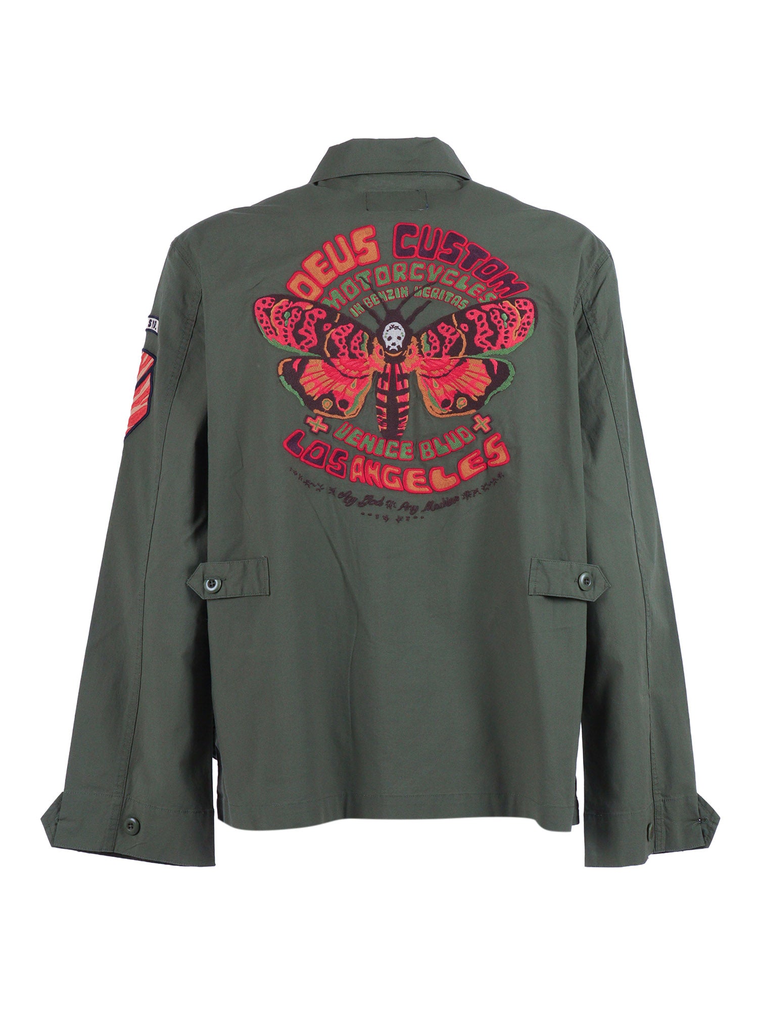 Power Overshirt Green Cotton Elastane Shirt