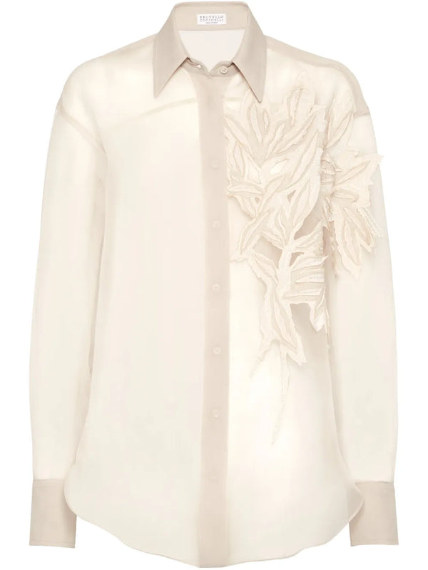 Brunello Cucinelli Silk 100% shirt in beige
