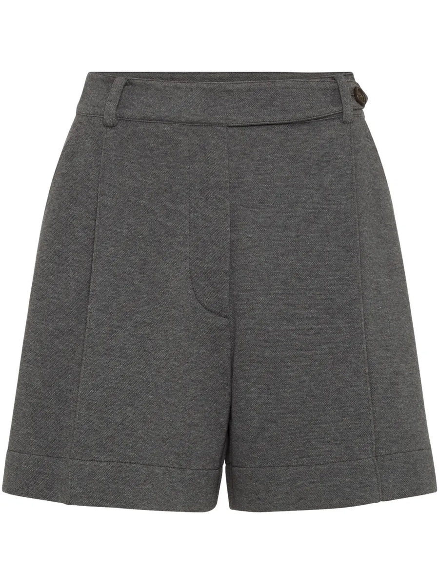 Brunello Cucinelli Cotton 93% shorts in charcoal grey