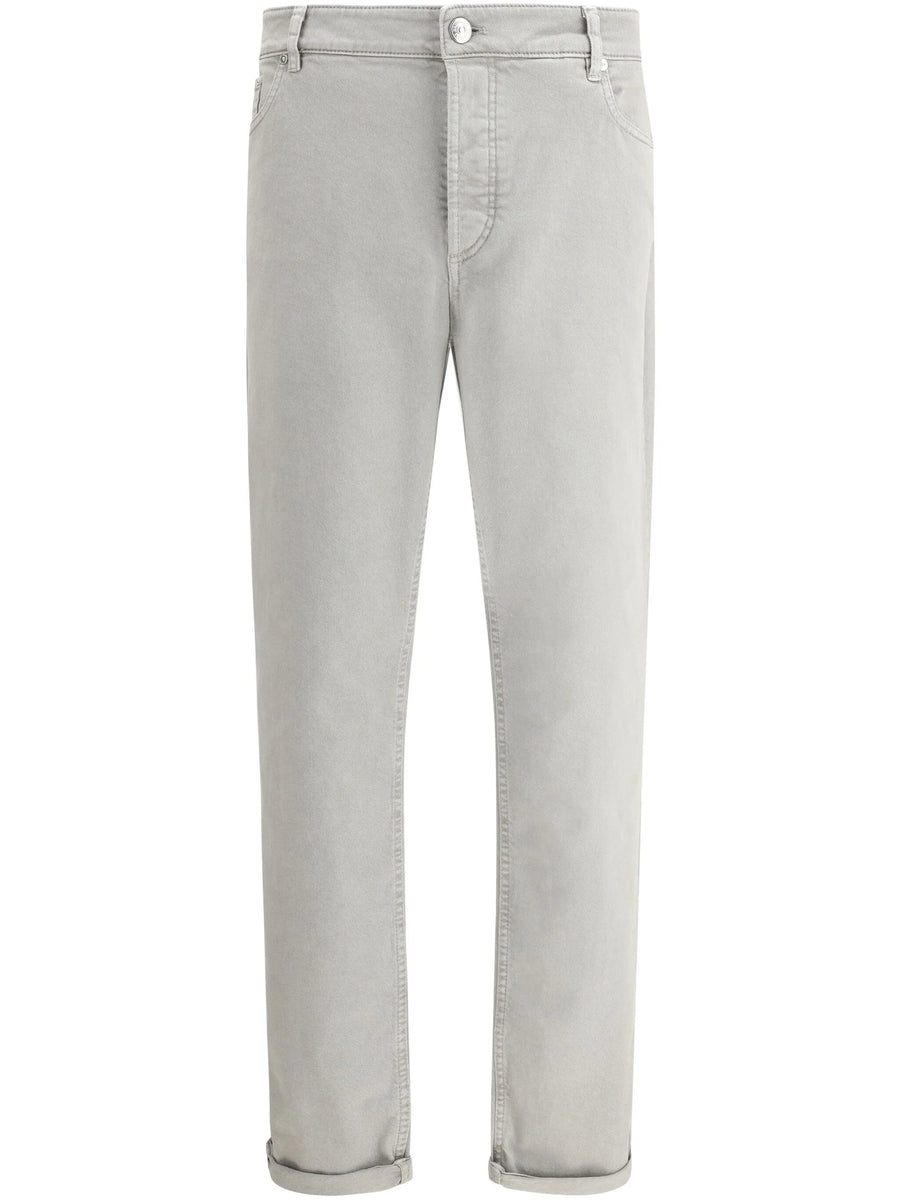 Brunello Cucinelli Cotton 99% trousers in grey