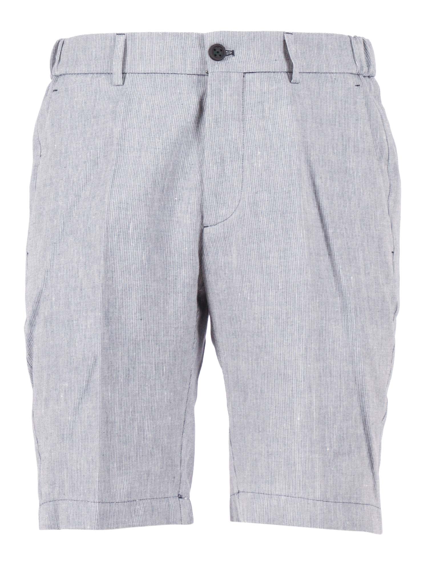 Ber_muda Elax Pants Blue Lyocell Linen Cotton Bermuda Short