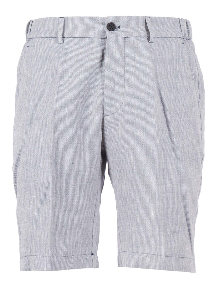 Ber_muda Elax Pants Blue Lyocell Linen Cotton Bermuda Short