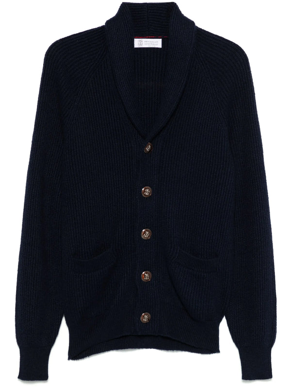 Brunello Cucinelli 100% cotton cardigan in navy