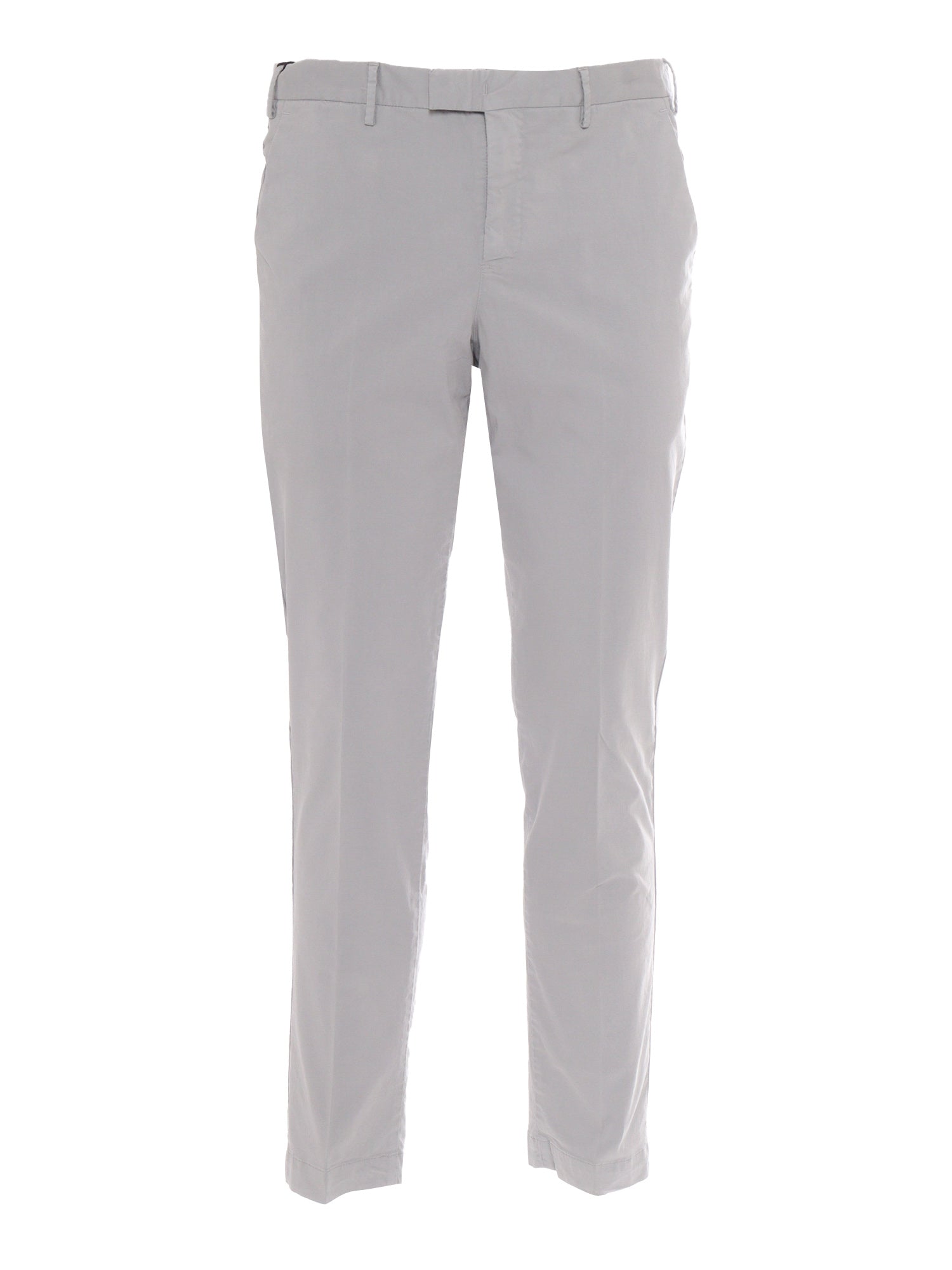 Trousers - MASTER, Flat Front, Diagonal Pockets, Flap Back Finished Grey Cotton Elastane Pant