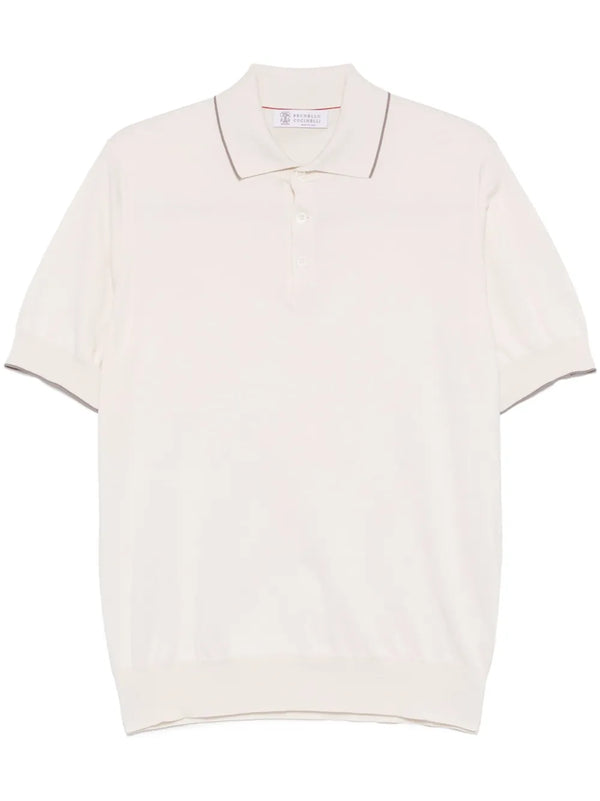 Brunello Cucinelli Cotton 100% polo shirt in beige