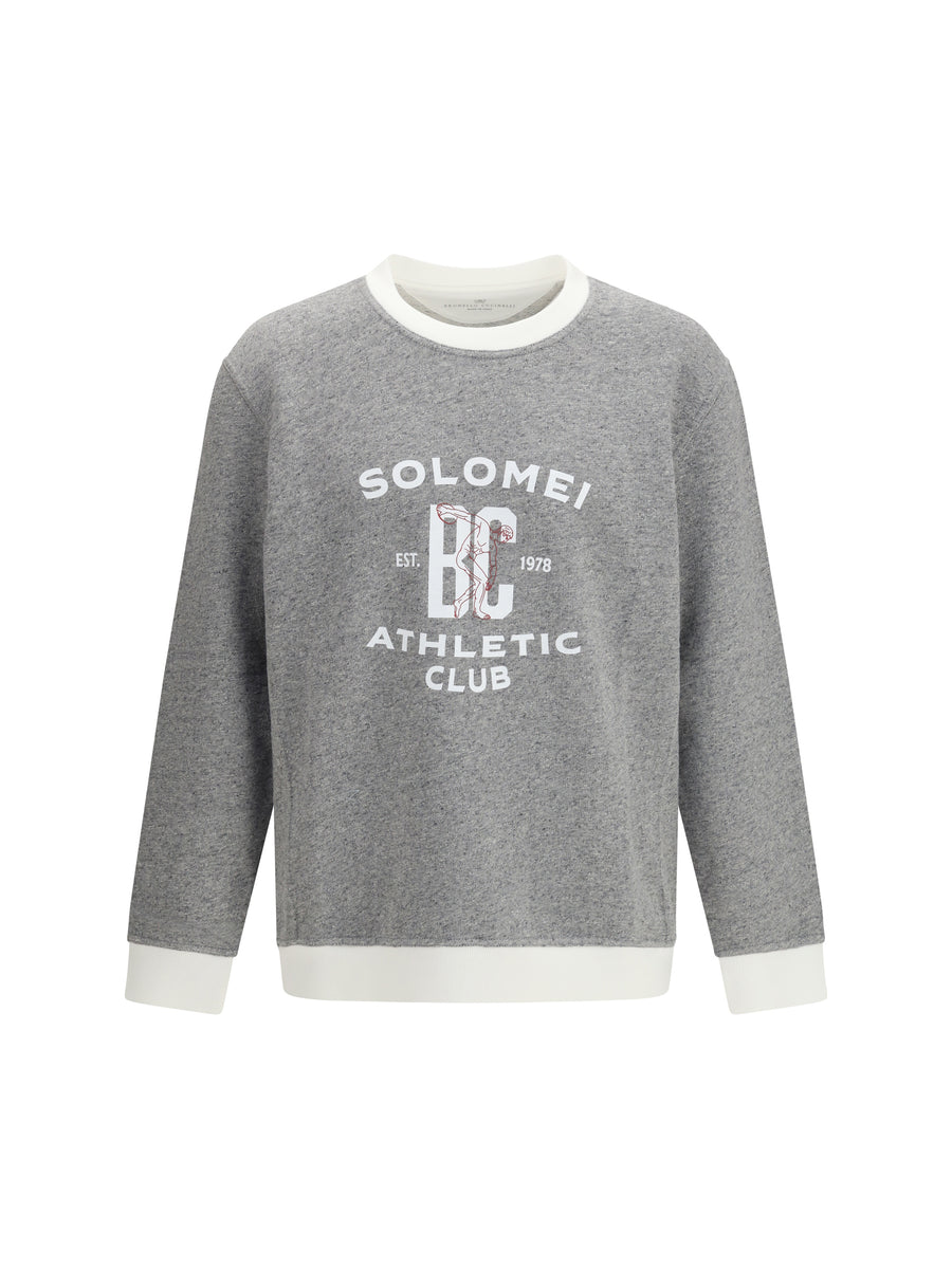 Long Sleeve Sweatshirt Grey-Off-White Grey/off-white Cotton Sweatshirts