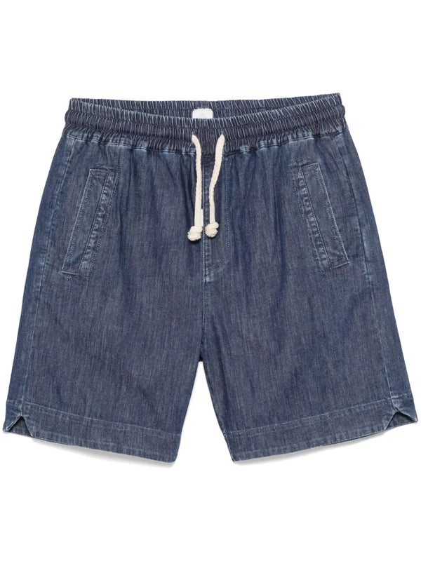Eleventy Outer: Cotton 63% denim shorts in blue