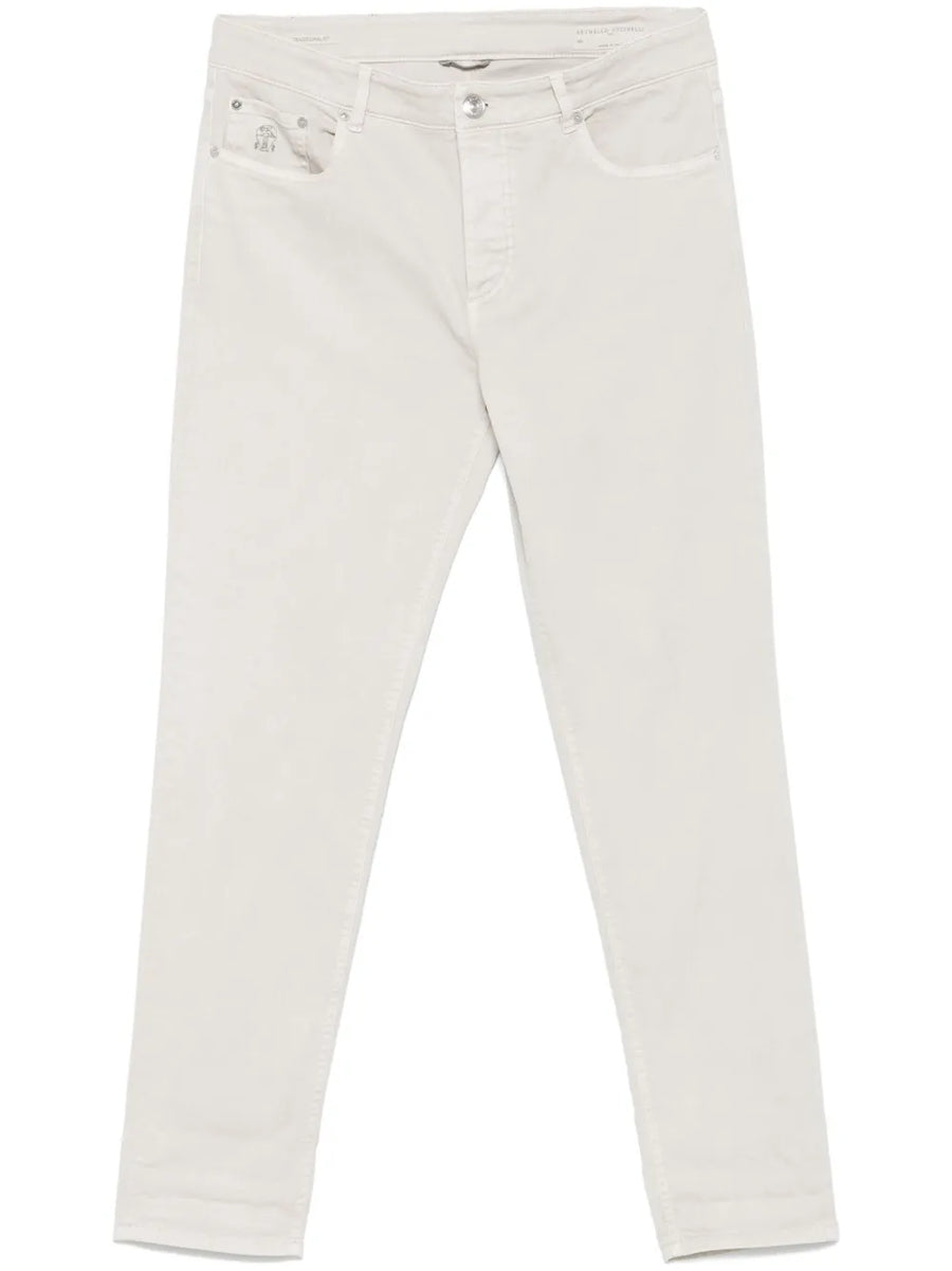 Brunello Cucinelli Cotton 99% jeans in beige