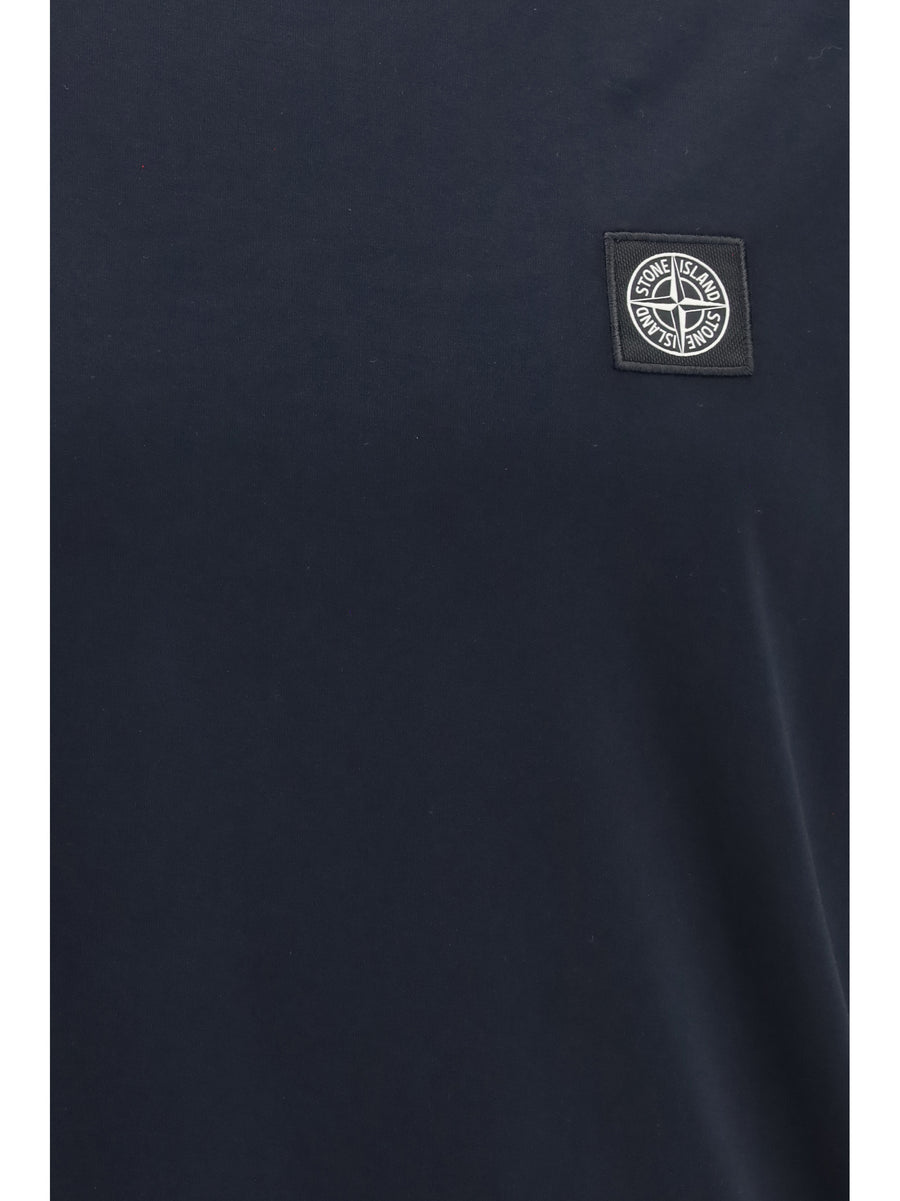 T-Shirt Logo Patch Navy Blue Cotton T-shirts