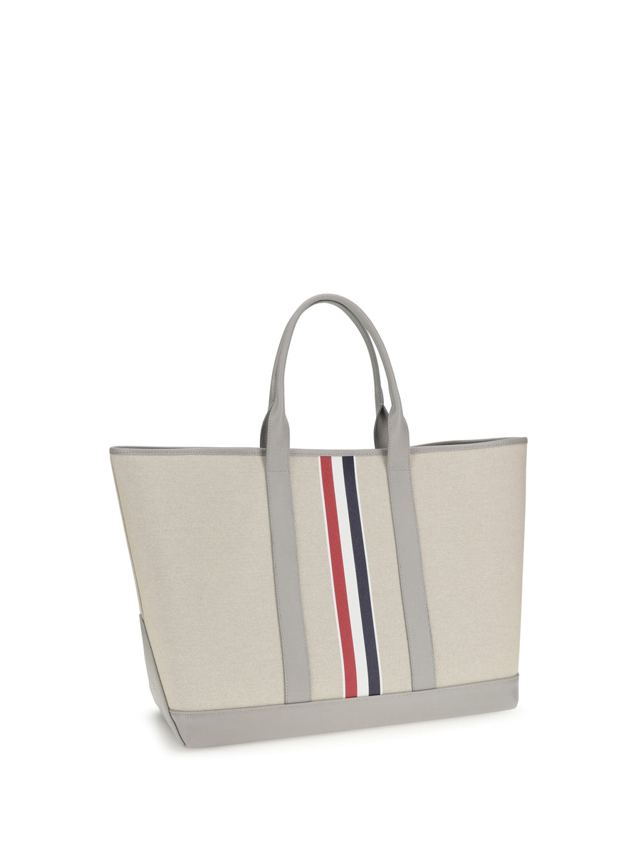 Canvas Tote Bag Light Grey Fabric Shoulder