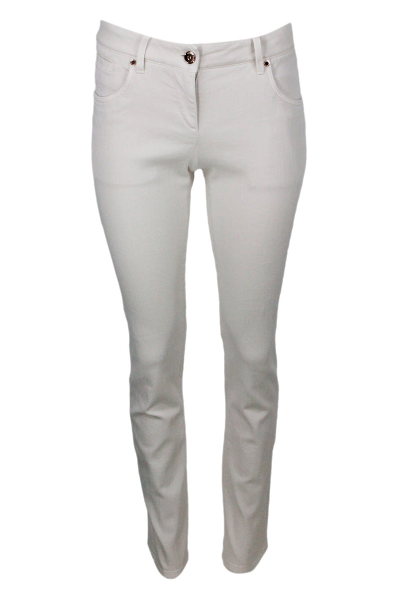Brunello Cucinelli Trousers White 96co 4ea