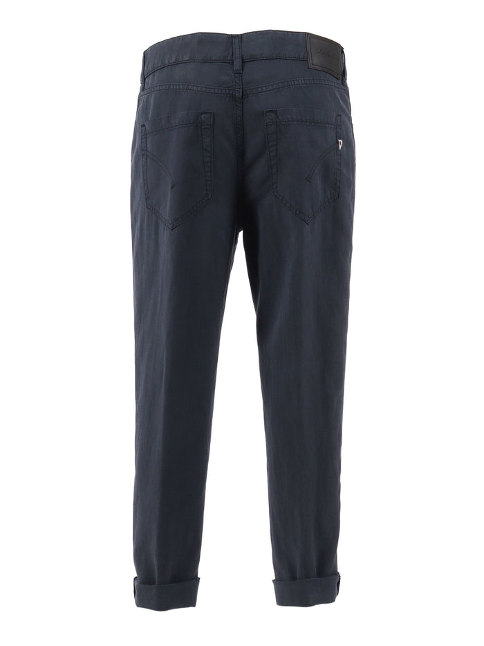 KOONS BOT GIOIE PANTS Blue Lyocel Linen Cotton Jean