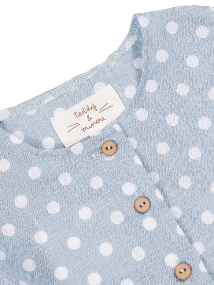 Set Light Blue Linen Cotton Suits