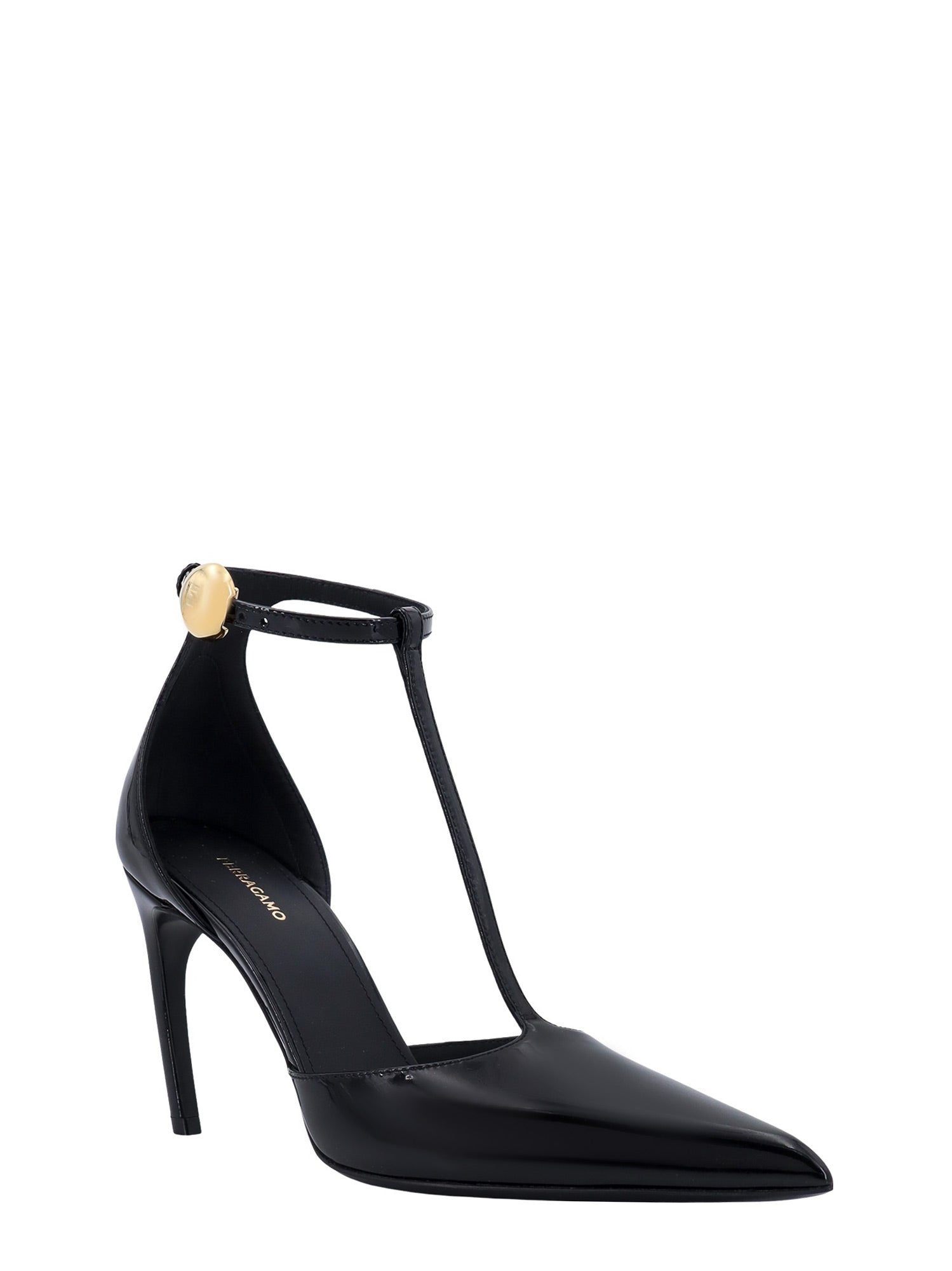 Ferragamo With Heel Black Pelle