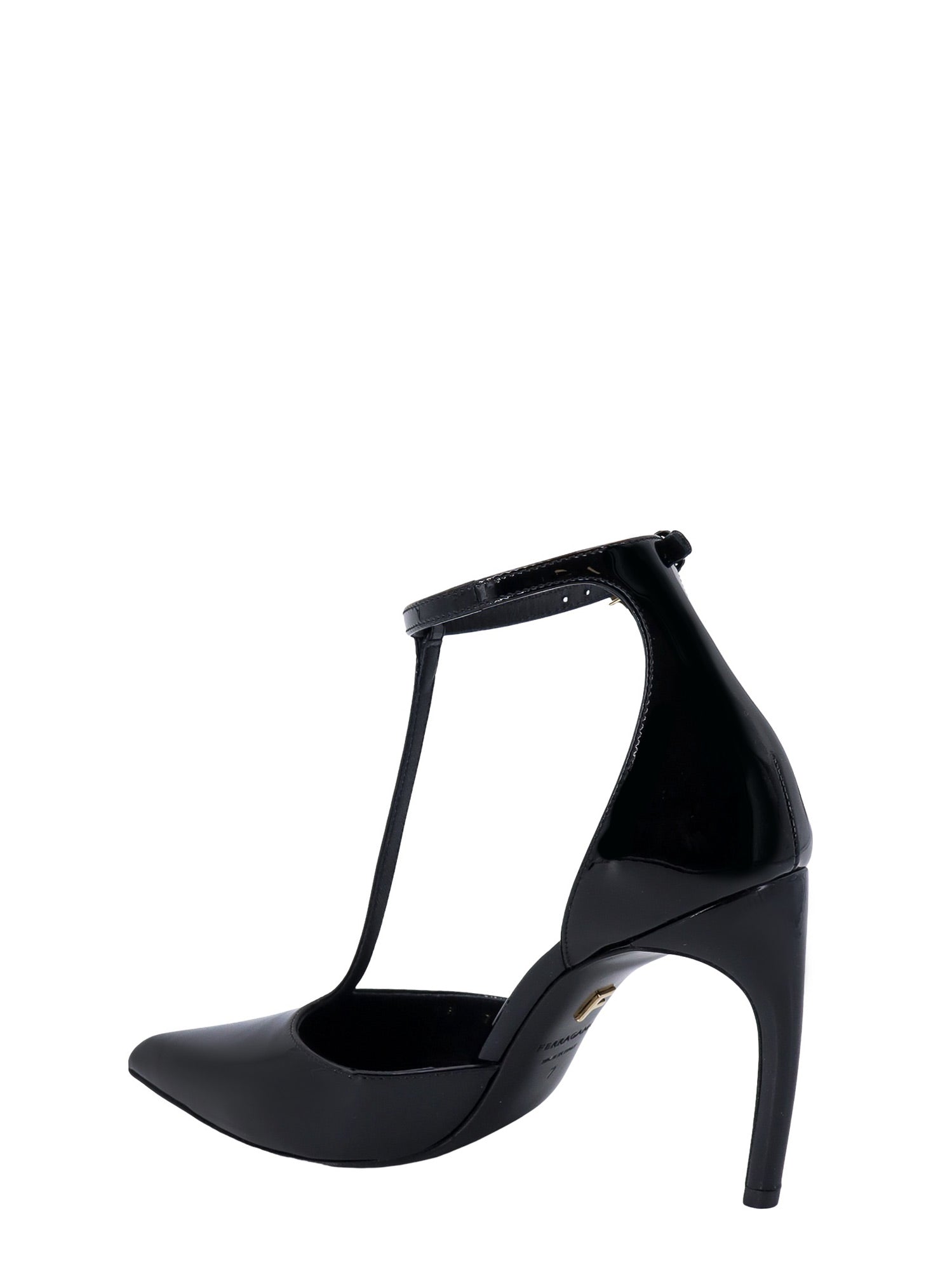 Ferragamo With Heel Black Pelle