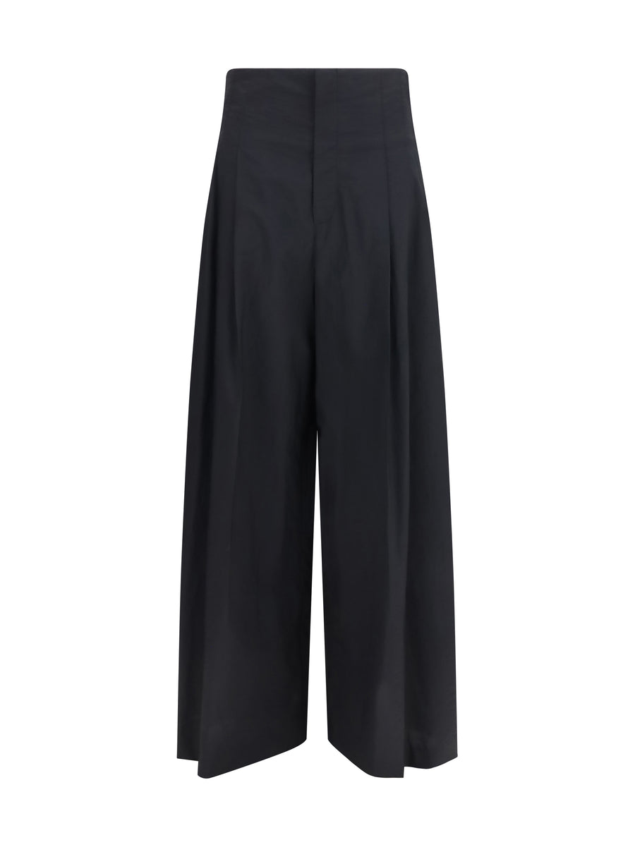 Pants Tech Cotton Poplin Black Trousers