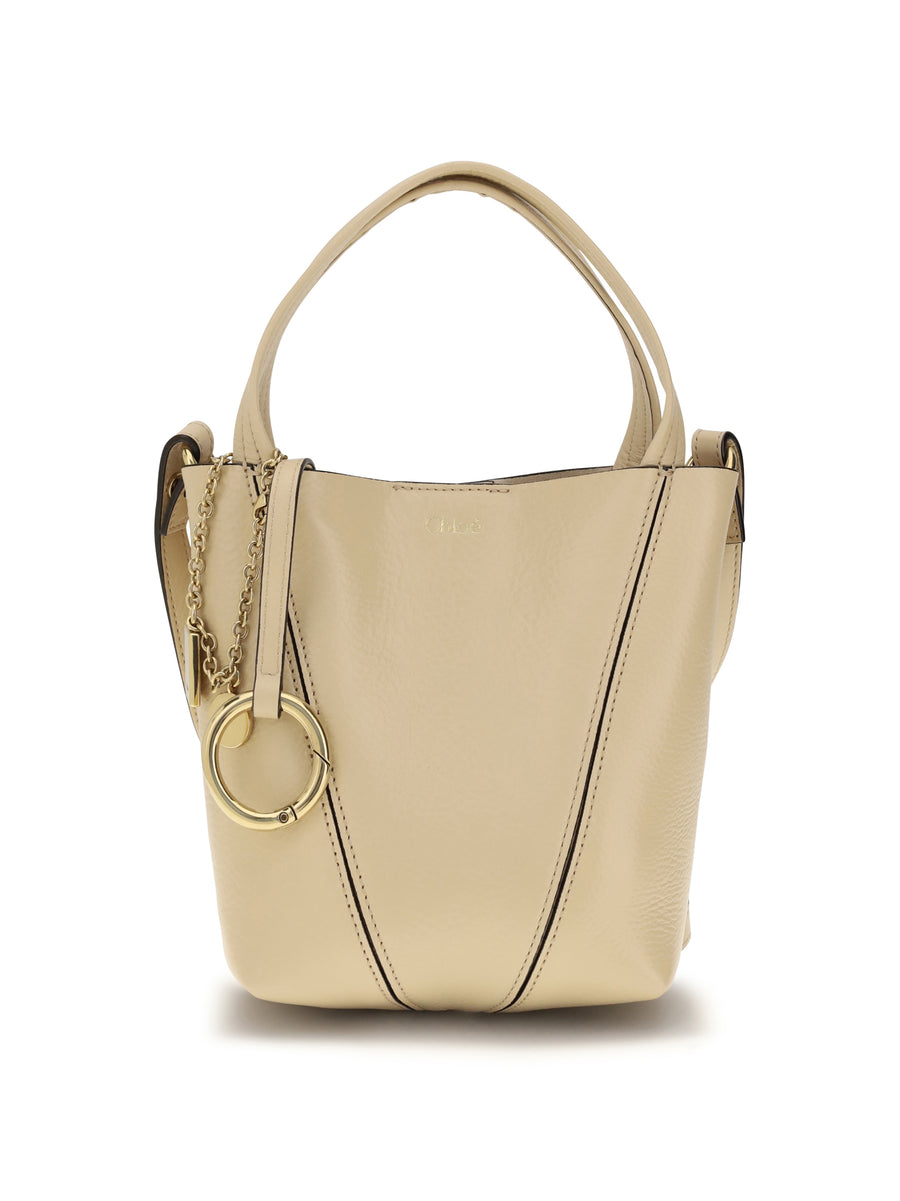 Shoulder Bag Spin Petal Beige Calf Leather (bos Taurus)