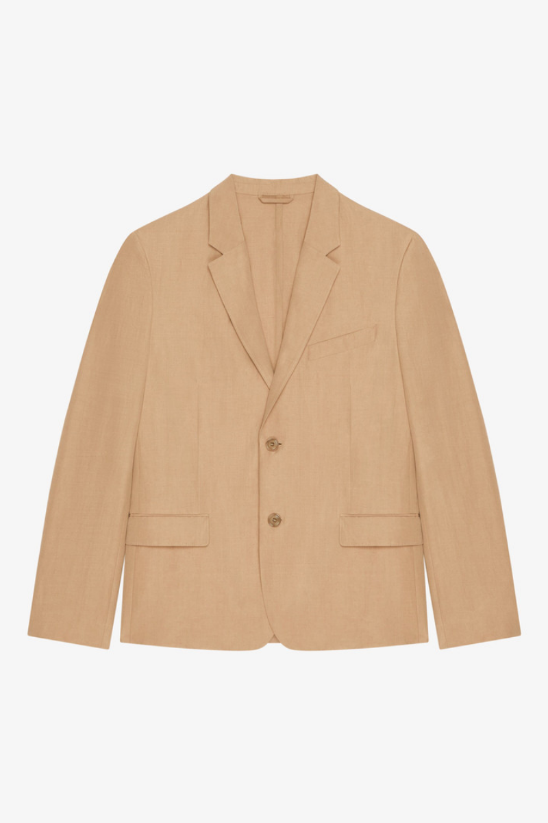 Givenchy Unconstructed Jacket W- Notch Lapel_tan One Color Clothing