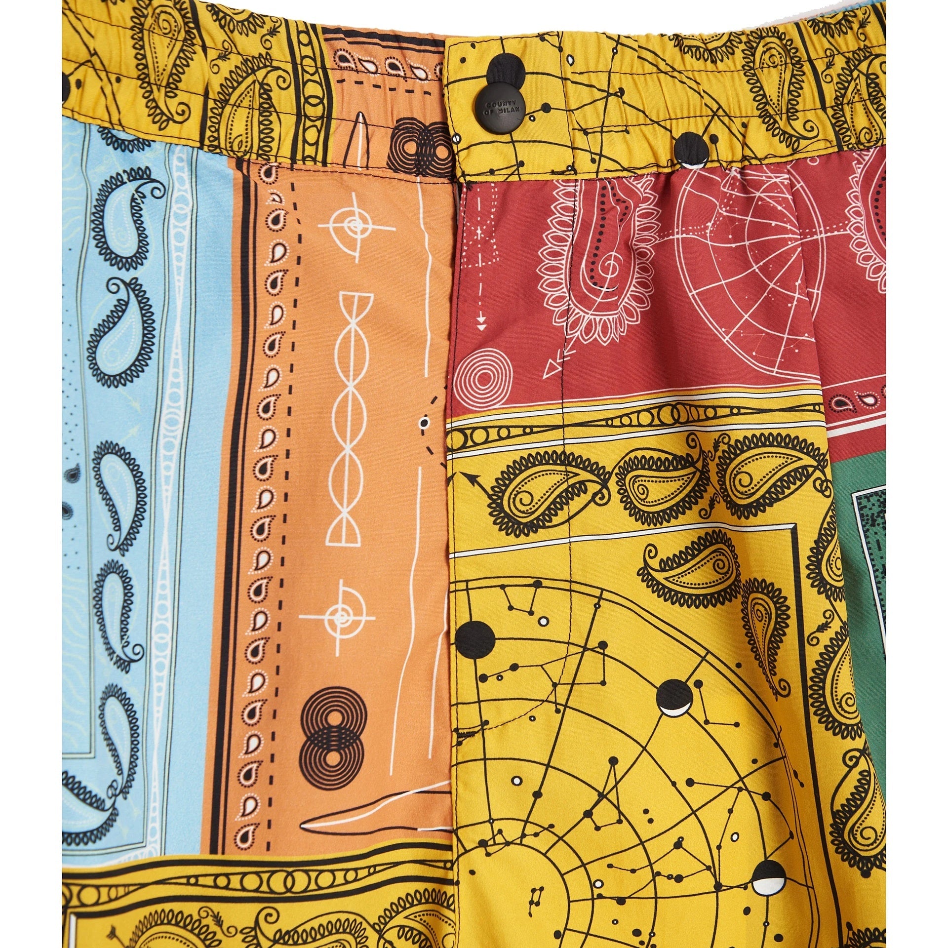 All Over Bandana Shorts Yellow Polyamide
