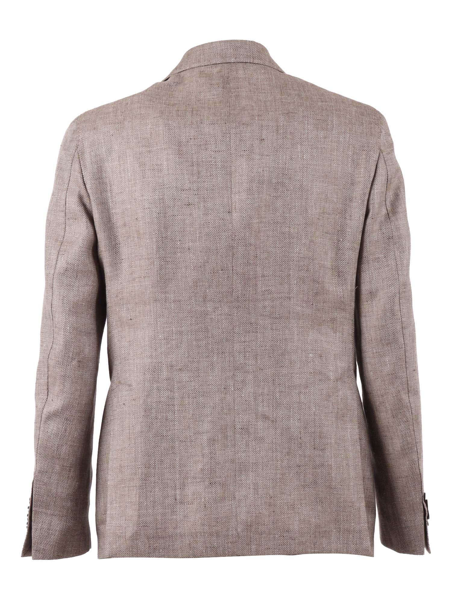 Jacket Brown Linen Virgin Wool
