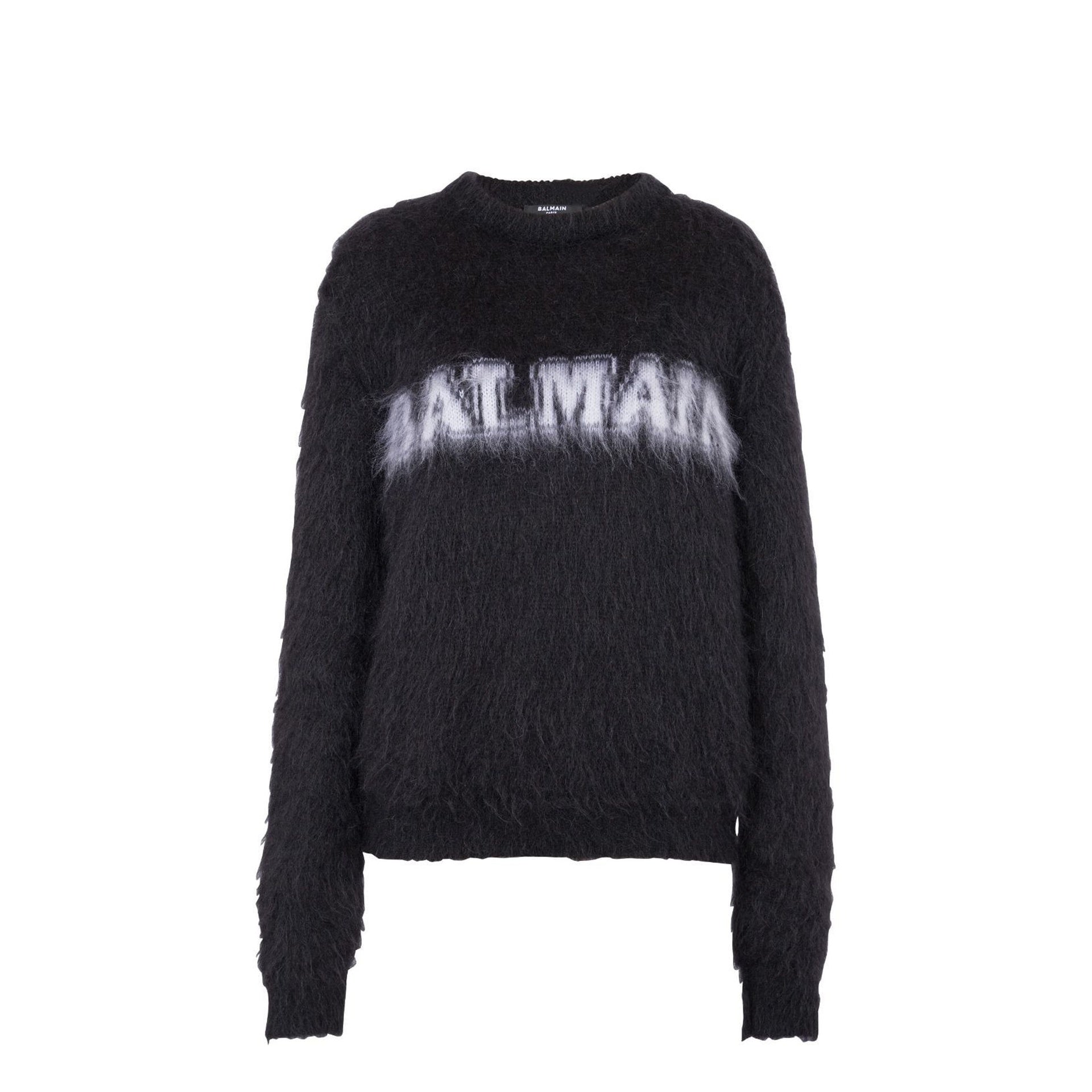 Logo Pullover Black Mohair Polyamide