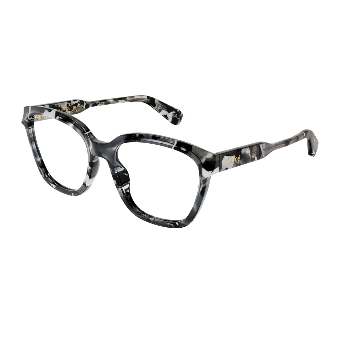 Chloé CH0265O Linea Gayia 007 Gray Black Transparent Multicolore Recycled Acetate Occhiali Da Vista