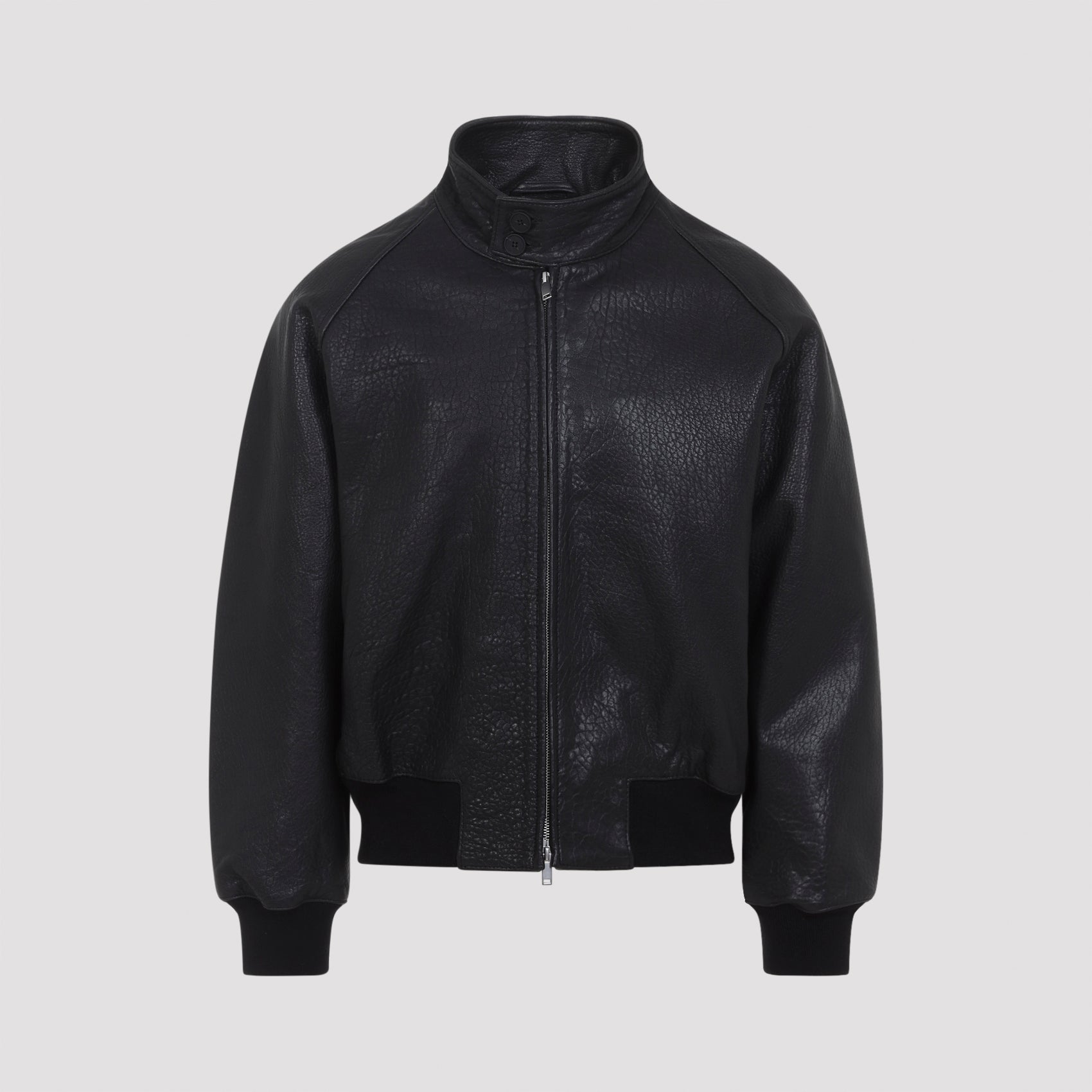 Over Harrington Jacket Black Lamb Leather