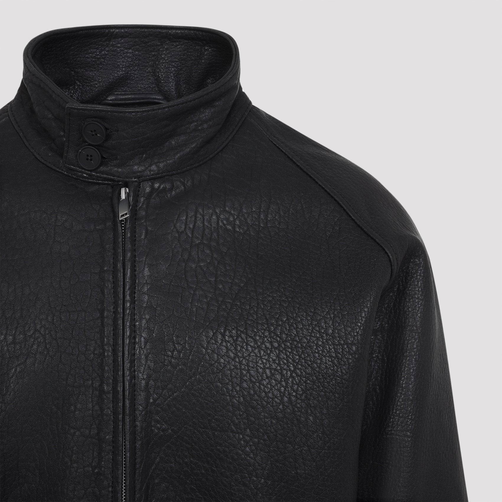 Over Harrington Jacket Black Lamb Leather