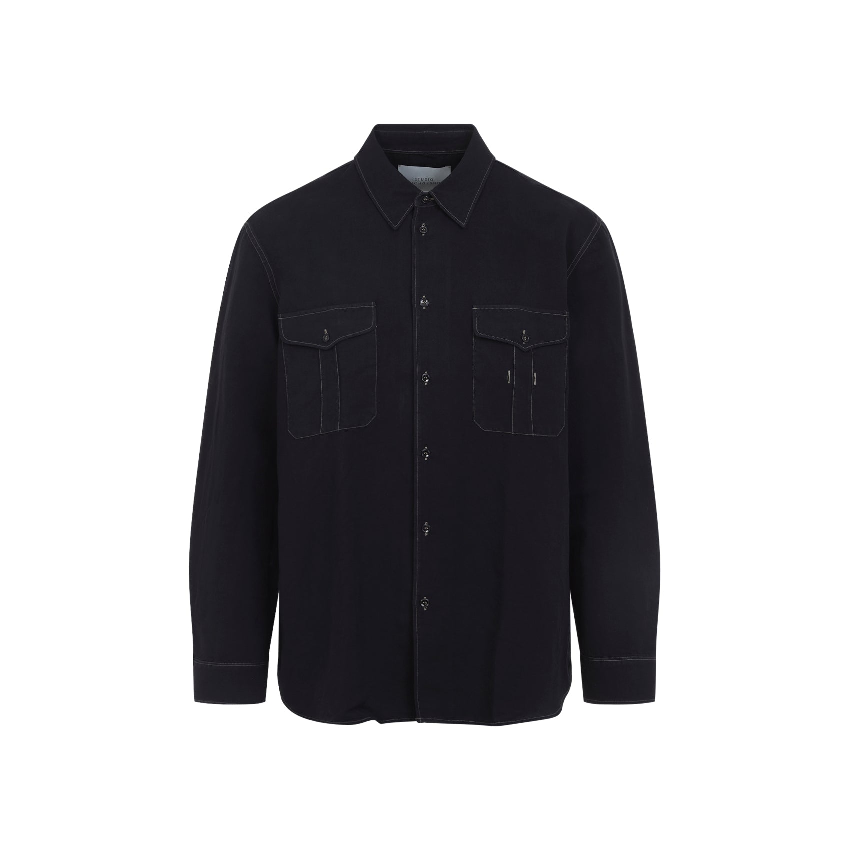 Louro Shirt Black Cotton Linen