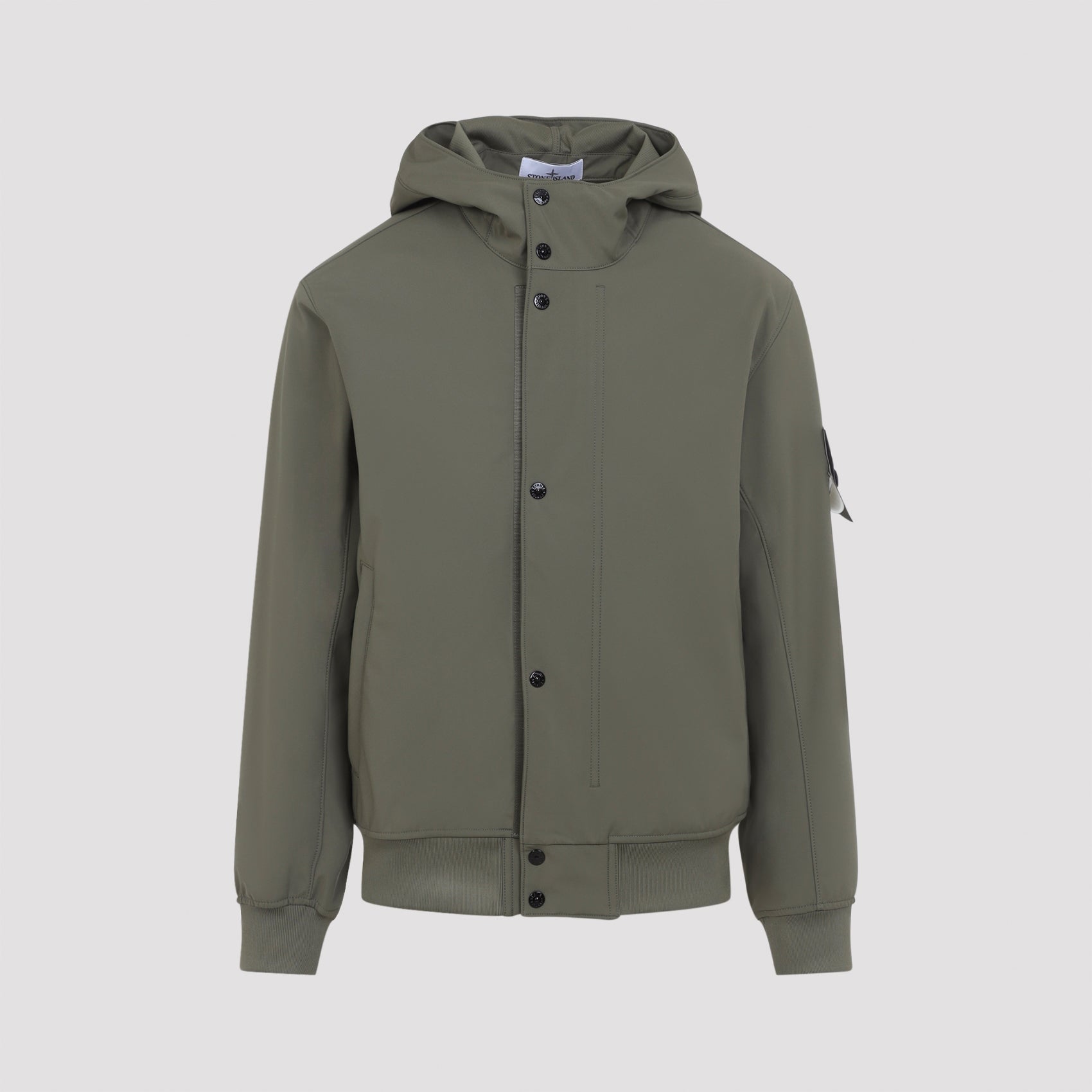Short Parka Green Polyester Elastane Coat