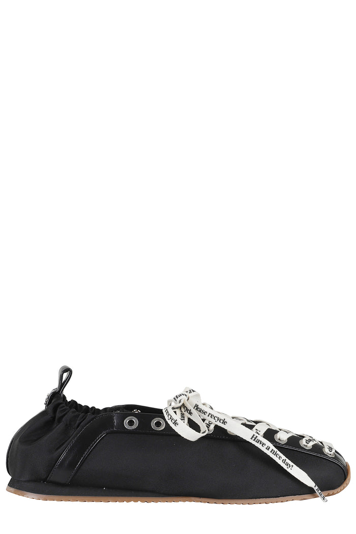 Lace Up Sporty Ballerina Nylon Black Polyurethane Calzature