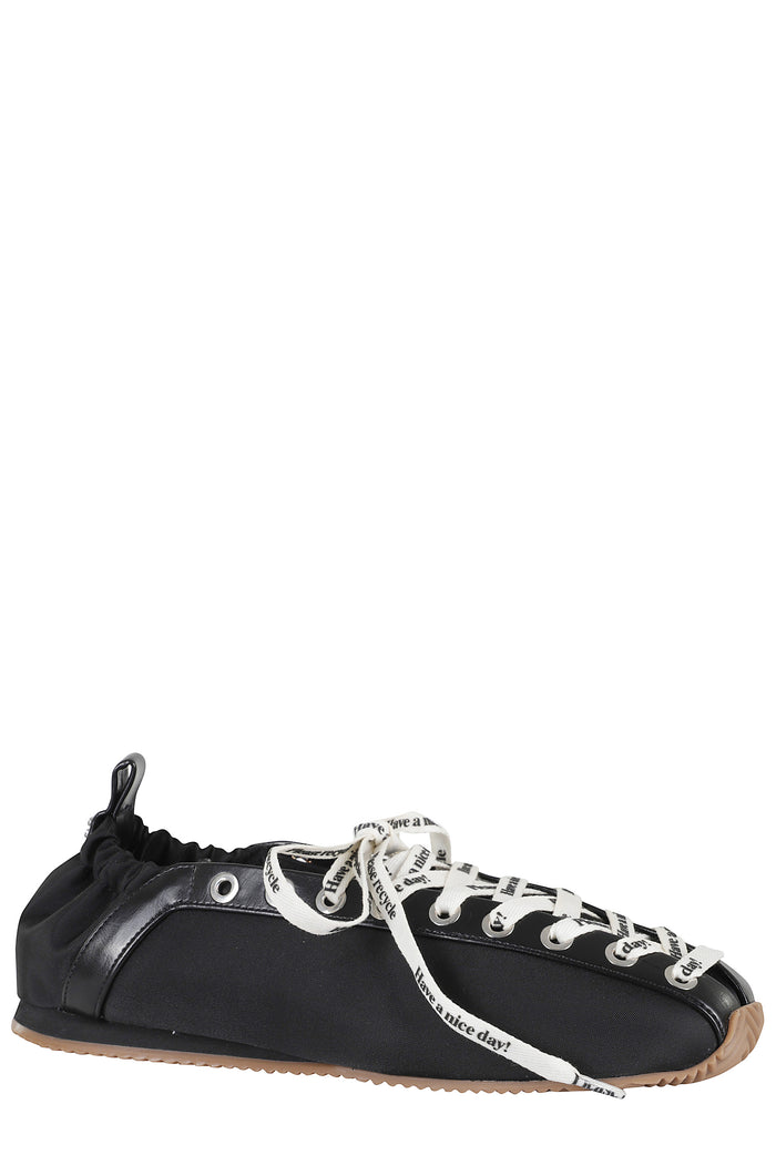 Lace Up Sporty Ballerina Nylon Black Polyurethane Calzature