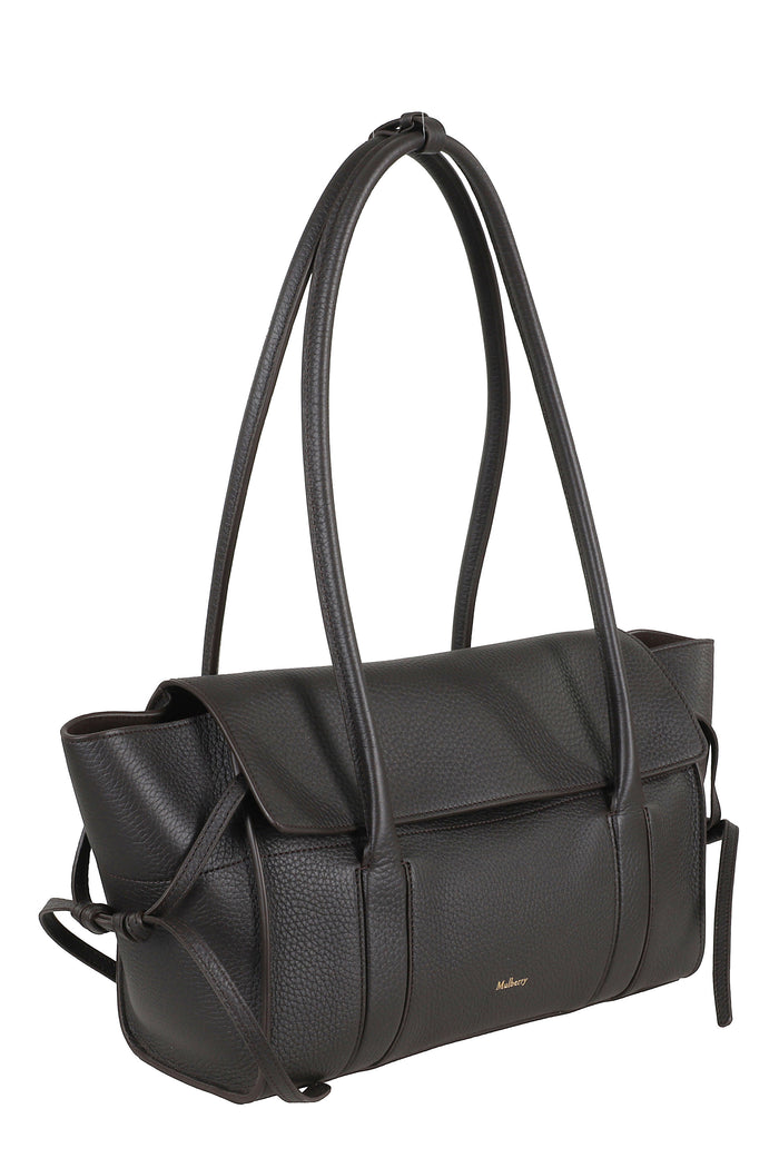 Small Soft Bayswater Heavy Grain Black Leather Borsa
