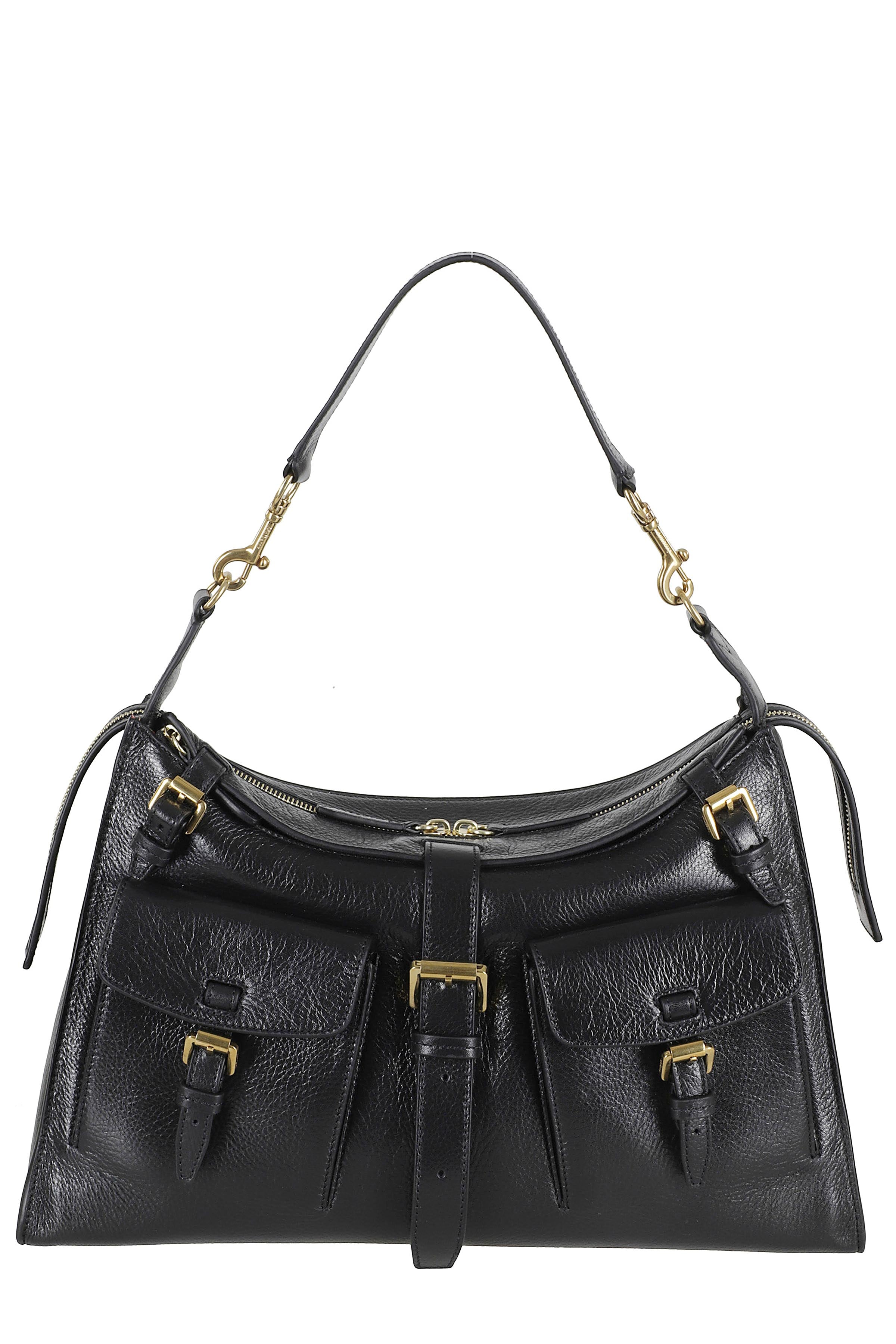 Roxanne Shoulder High Shine Leather Black Borsa